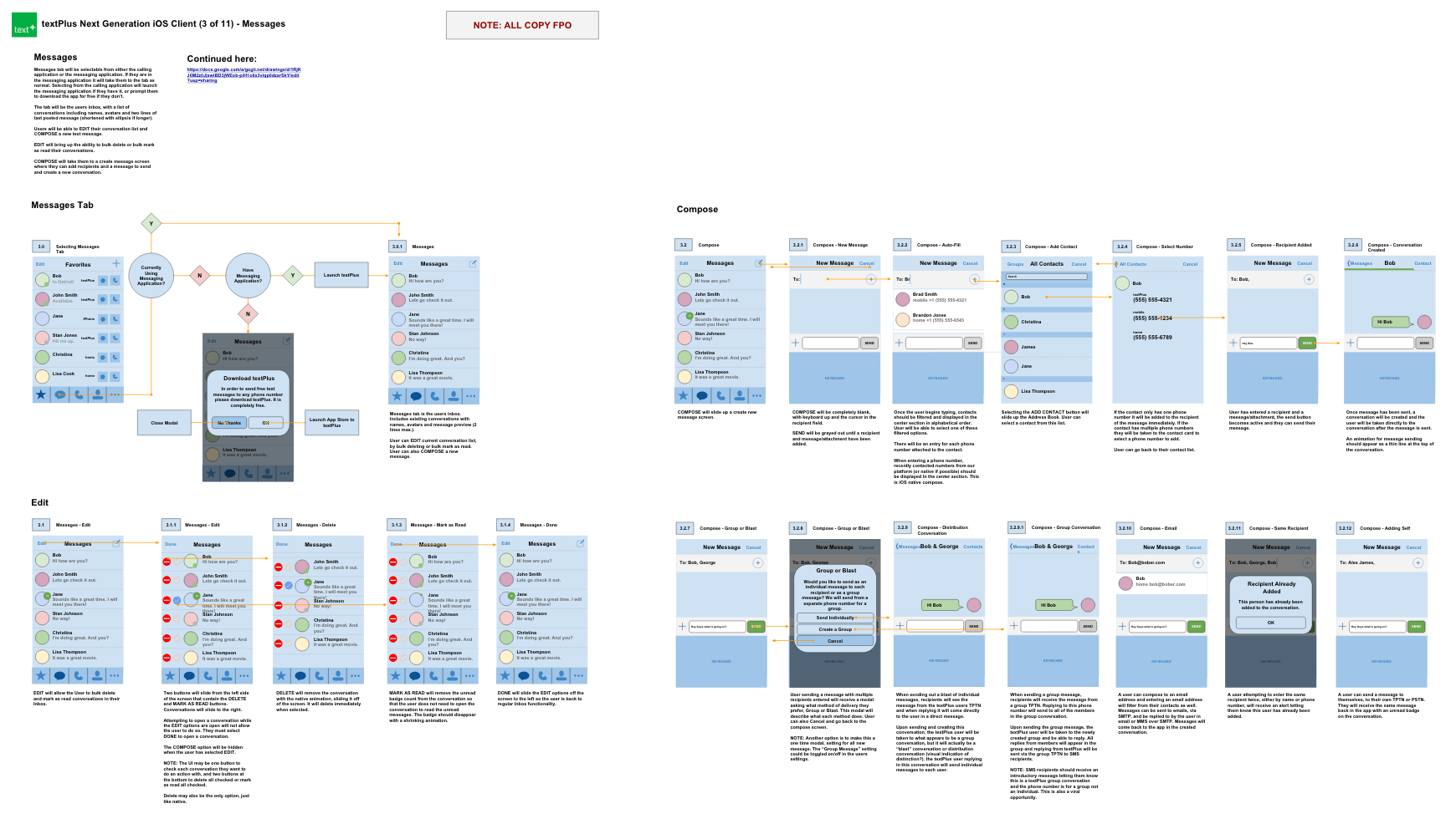 Nextplus Wireframes